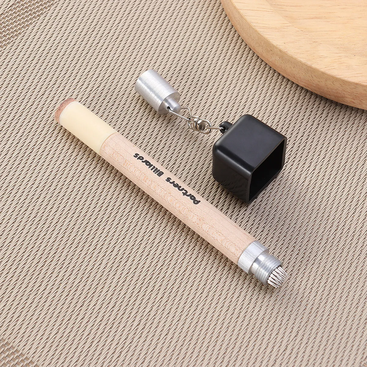 

Billiards Cue Chalk Holder Pricker 2 in 1 Mini Keychain Pool Snooker Tool Convenient Carry Home Commercial Use