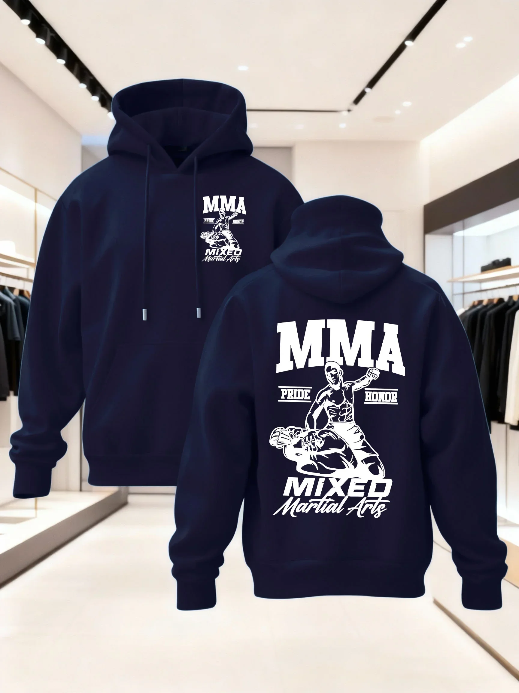 MMA Hoodie Unisex Mixed Martial Arts Fight Boxing Gym Fitness Combat Warrior Pride Honor Training UFC Vintage Trendy