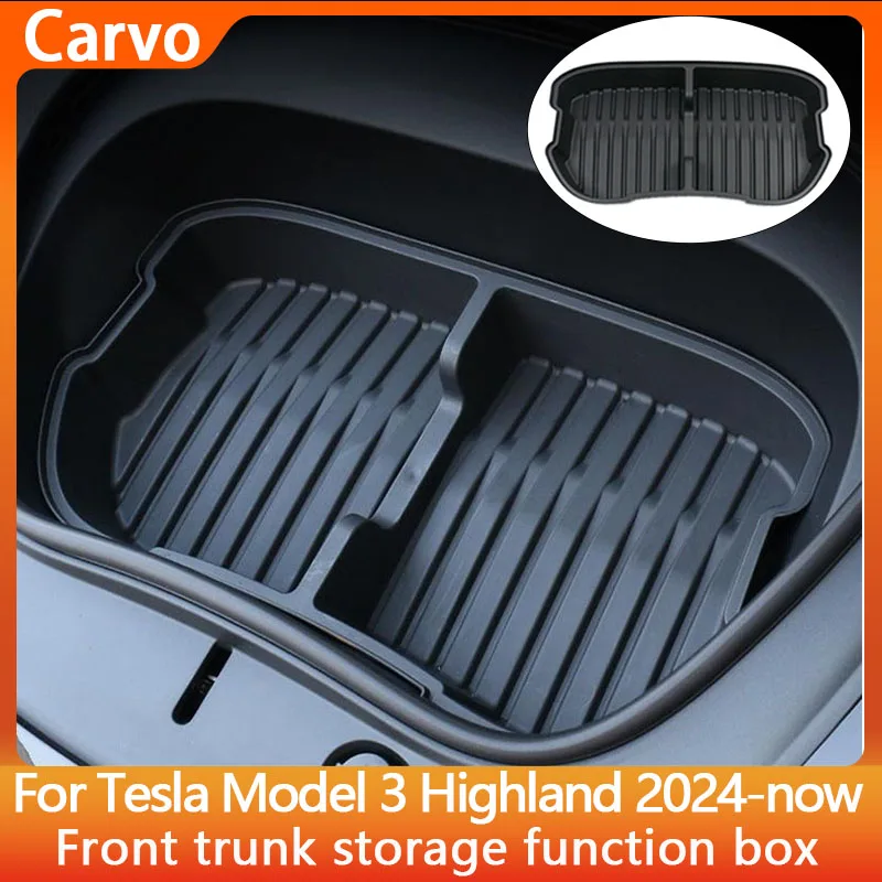 

for New Tesla Model 3 Highland 2024 Frunk Storage Box Double-Layer Rear Trunk Organizer Tray Parts Car Front Trunk Accessories