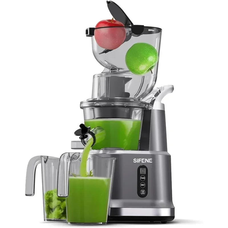 HAOYUNMA Cold Press Juicer Machines, Big Mouth 83mm Opening Whole Slow Masticating Juicer,  Fruit & Veg Juice, High Yield