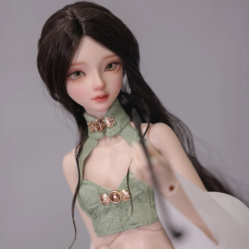 ตุ๊กตายาง shuga Fairy idun 1/4 BJD ของเล่นเรซิ่นหุ่นเพรียวบางมีเชือกผูกแบบฮันฟูสไตล์คลาสสิกผู้หญิงหล่อไปป์สูบ