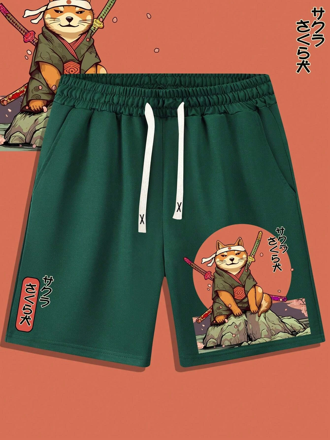 2025 Summer 3D Anime Japanese Samurai Cat Shorts Trunks Quick Dry Beach Swiming Shorts Women Men Hip Hop Short Pants Shorts 6xl