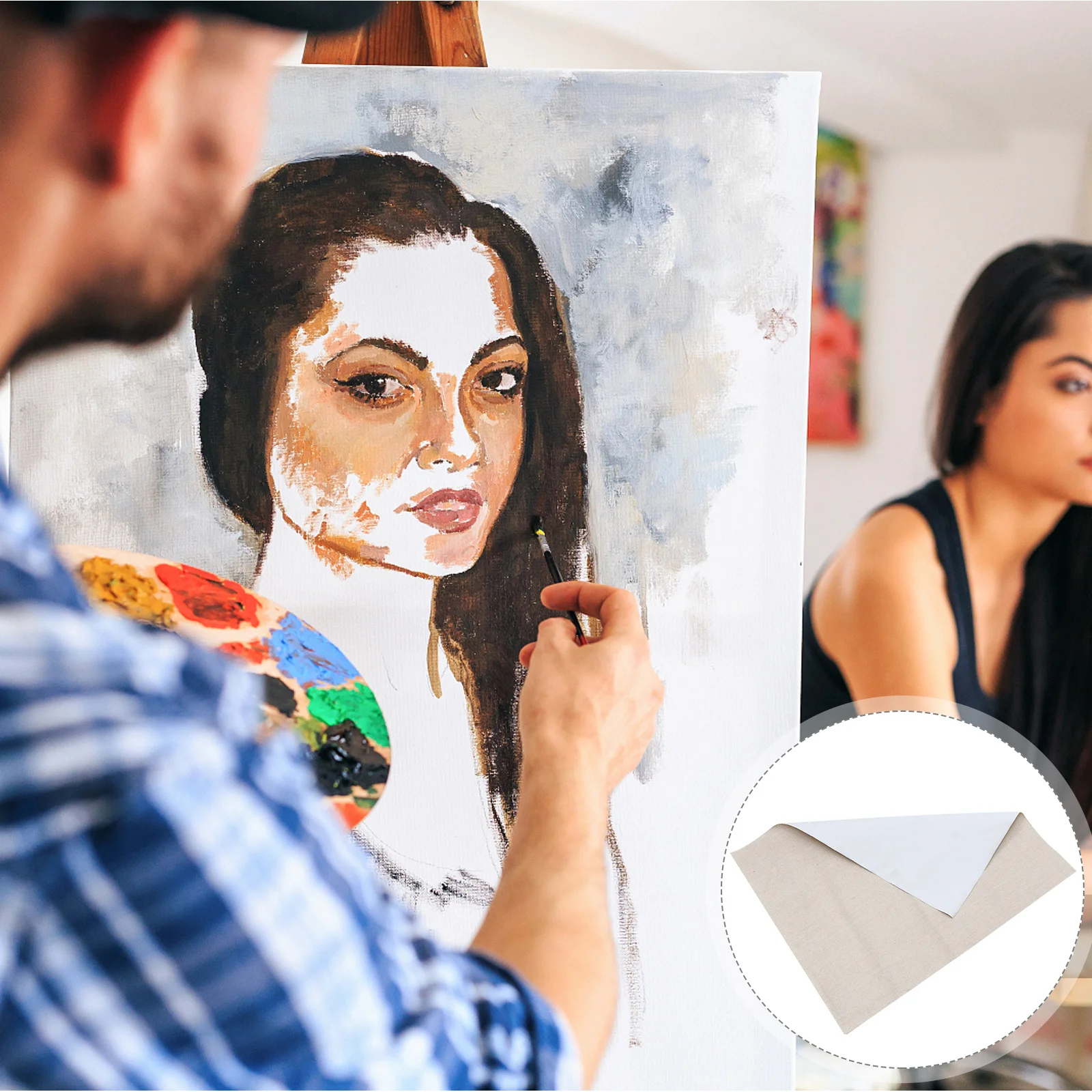 

Oil Painting Canvas 10 Sheets Diy Cotton Canvas For Artists Blank Art Painting Cloth Durable Strong Simple