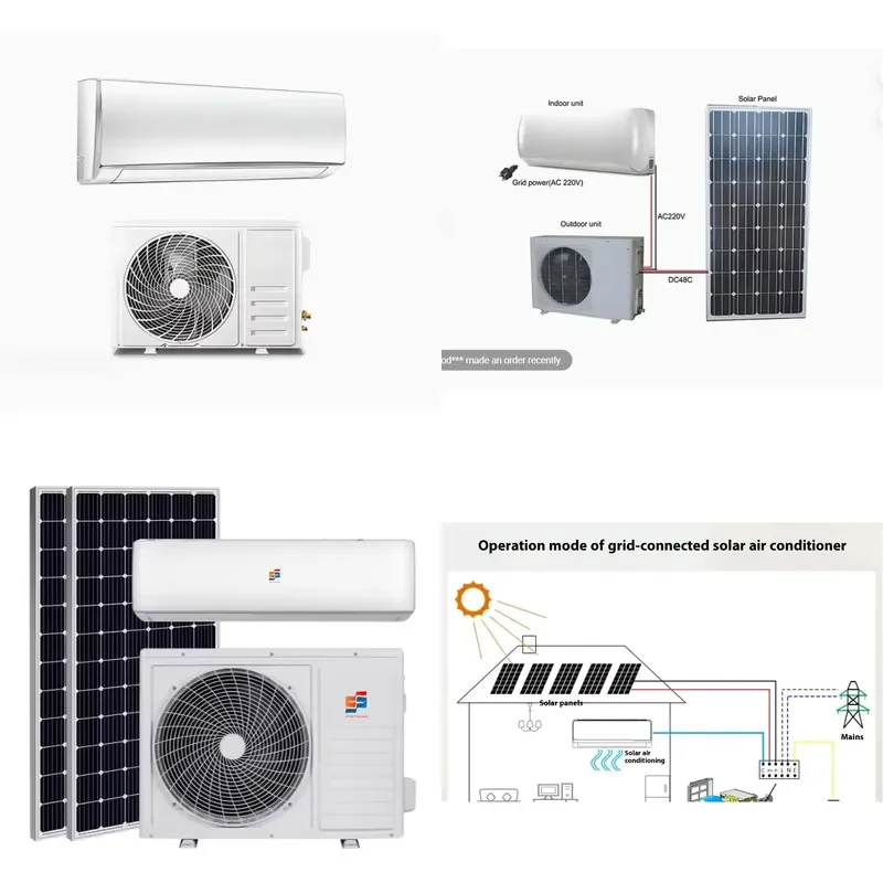 for Hybrid Solar Air Conditioner 48V Wall Mounted Split Unit Home Hotel Car Off9000 to 24000  Cooling System