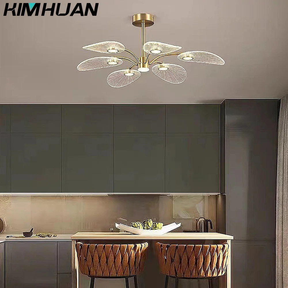 Imagem -03 - Kimhuan-ledceiling Nordic Pendant Lamp Lotus Leaf Design Quarto Sala de Estar Sala de Jantar Home Luminárias Decorativas