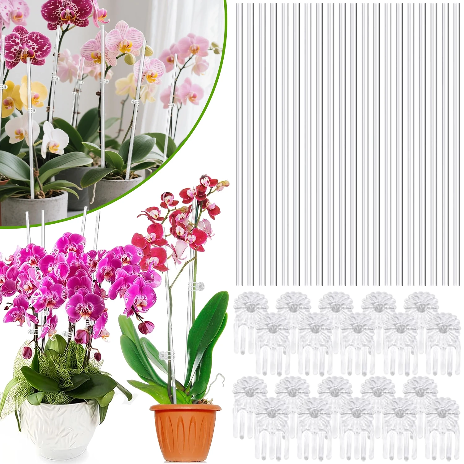 

10/20 шт. прозрачные колья для орхидей, акриловые колья для растений, опорные колья для растений в горшках для поддержки виноградных лоз, вертикальные