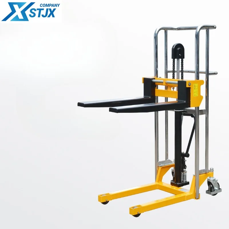 Small manual hydraulic lift loading and unloading forklift