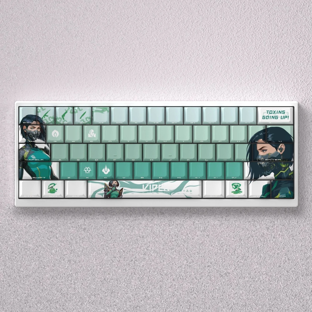 Valorant Keycap Set Custom PBT Artisan Key Caps Cherry Profile Viper Clove Jett Key Caps Mechanical Keyboard Game Accessories