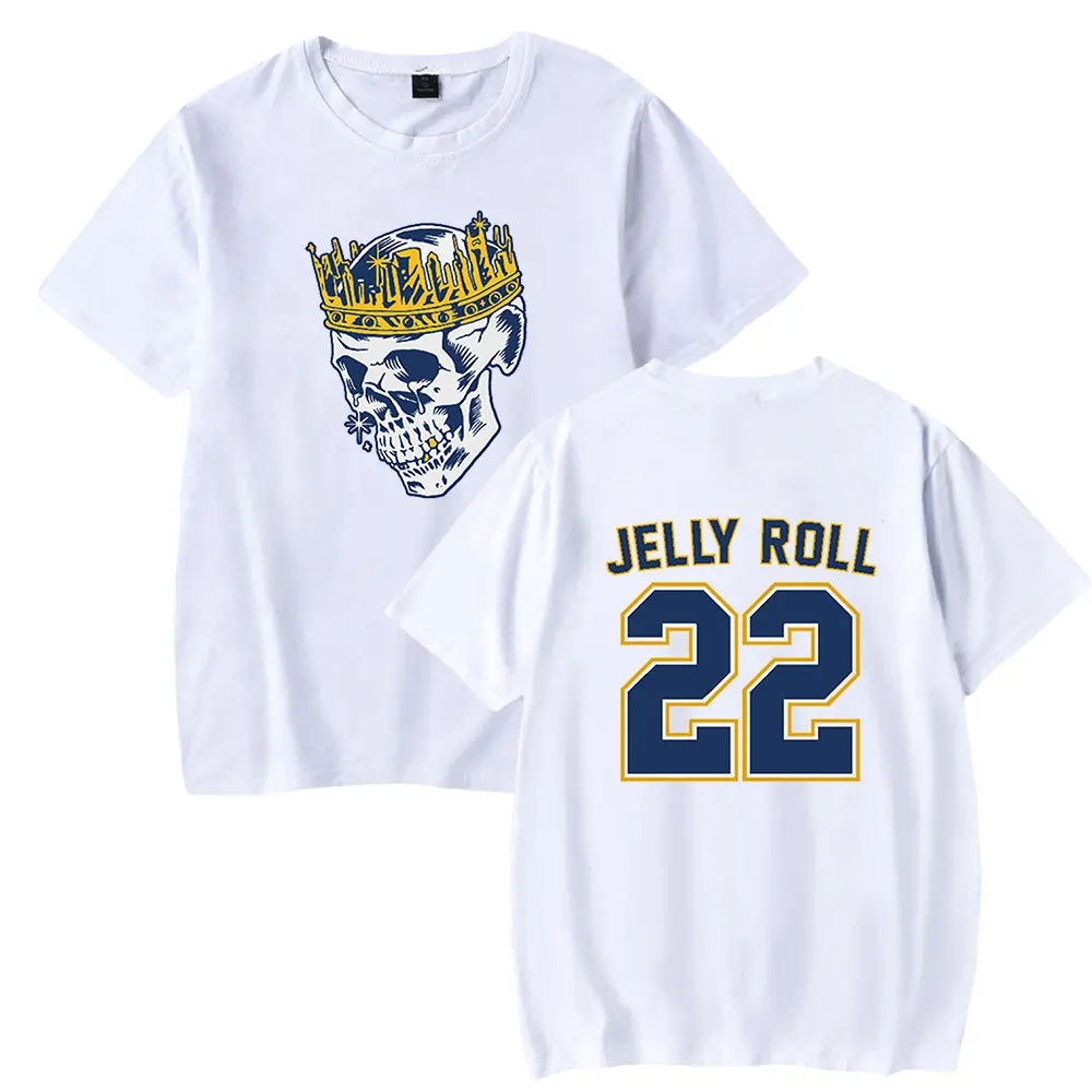 Jelly Roll-T-shirt de hockey à manches courtes pour hommes et femmes, col rond, style décontracté, vêtements hip hop, cosplay