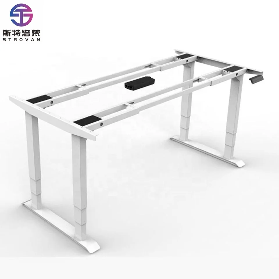 Modern Home Office Furniture Electric Lift Sit Stand Desk Four Motorized Height Adjustment Electric Ergonomic Office Desk Metal