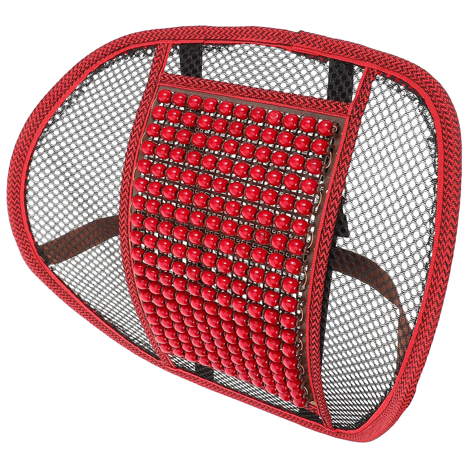 

Подушка для поясницы в автомобиль с деревянными бусинами, дышащая, для комфортного вождения, подушка для спины и поясницы