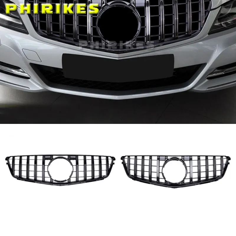 

Для Mercedes Benz C class W204 2007-2014 AMG Style Refit Обновление автомобиля Передняя решетка капота Гоночный бампер Гриль Спорт