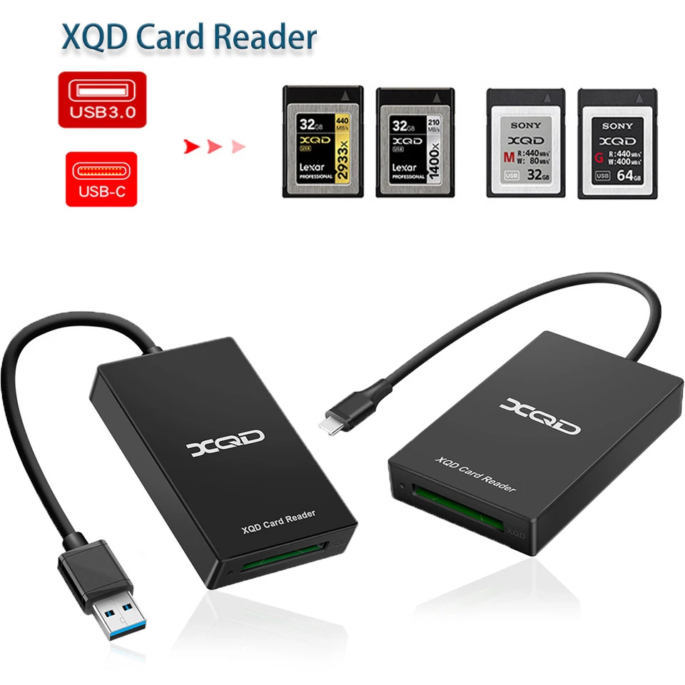 SONY XQD USBアダプターとLexar レキサー　128GB XQD USB 3.0/Type C USB XQD Memory card reader data Transfer reading