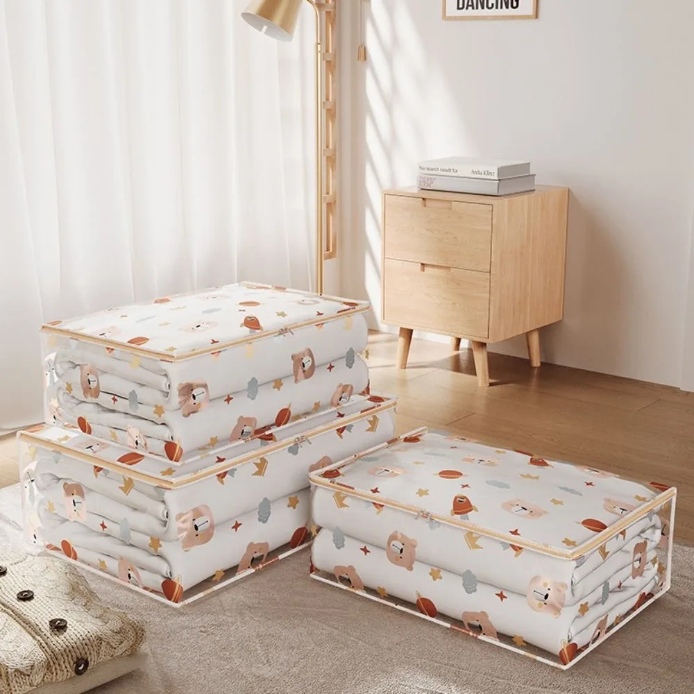 

Новая трехмерная сумка для хранения, пылезащитный органайзер для одежды большой емкости, прозрачная стеганая сумка с принтом, бытовая сумка