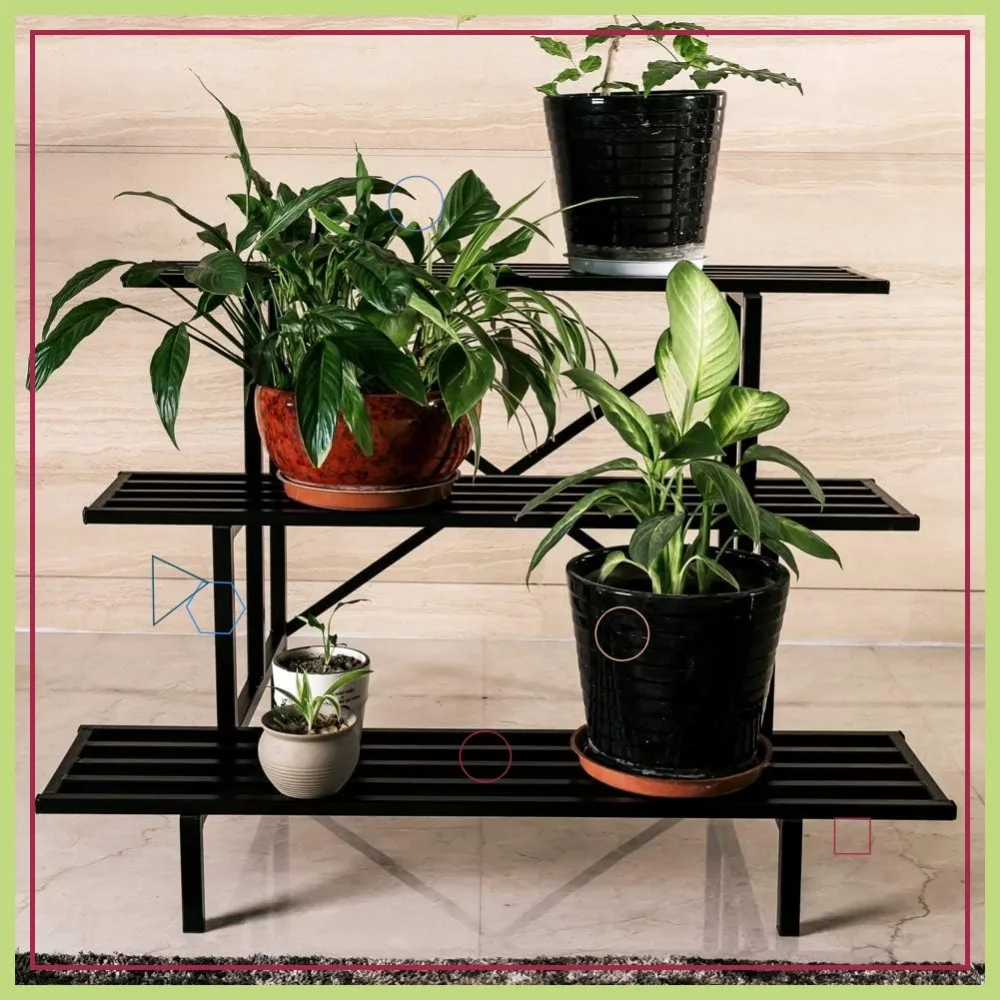 ขาตั้งต้นไม้โลหะสำหรับงานหนัก 3 ชั้น ความจุ 660 ปอนด์ ป้องกันสนิมสำหรับใช้ในร่มและกลางแจ้ง