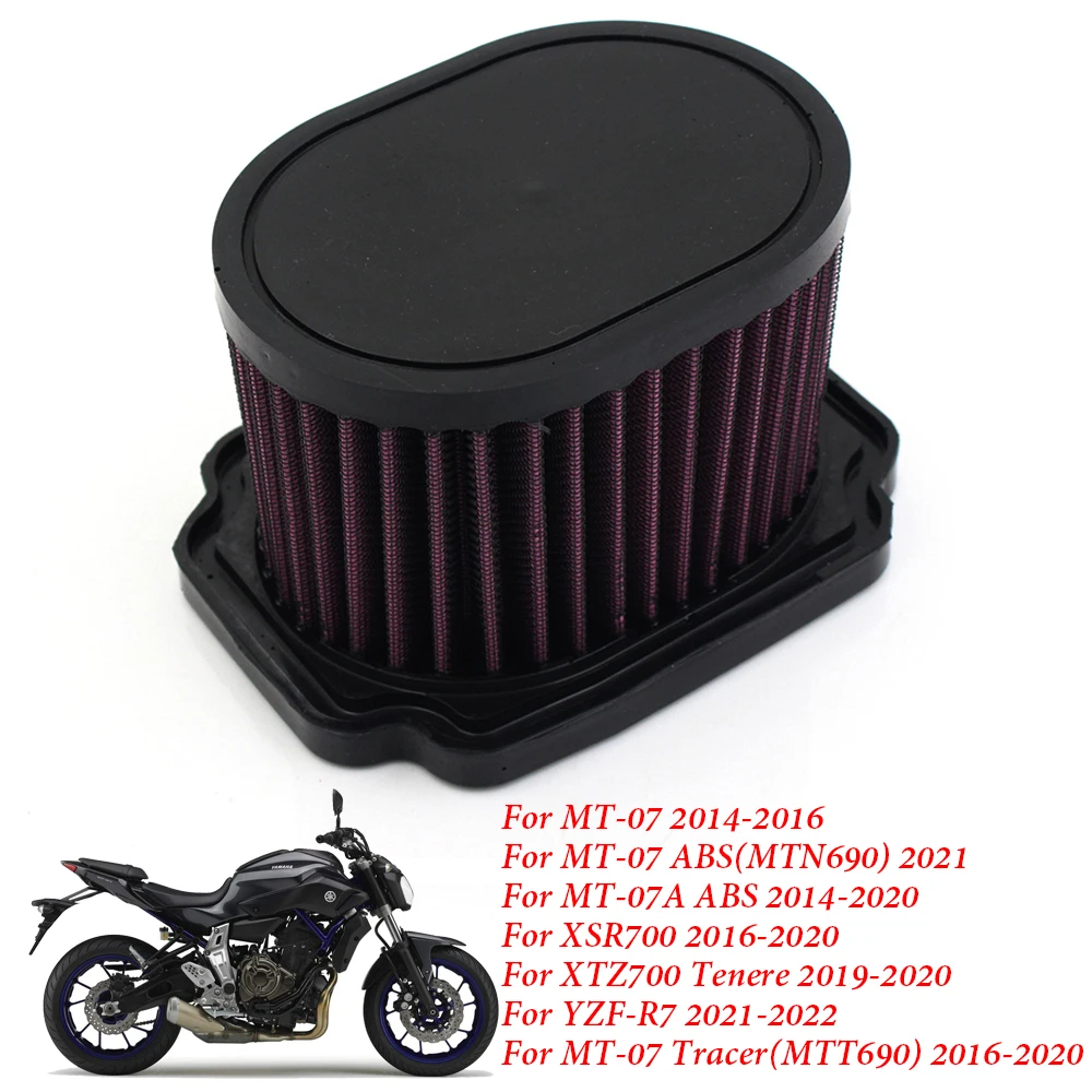 

Motorcycle Air Intake Filter Cleaner High Flow Non-woven Fabric Air Filter For Yamaha MT-07 MT07 ABS Tracer XSR700 XTZ700 YZF-R7