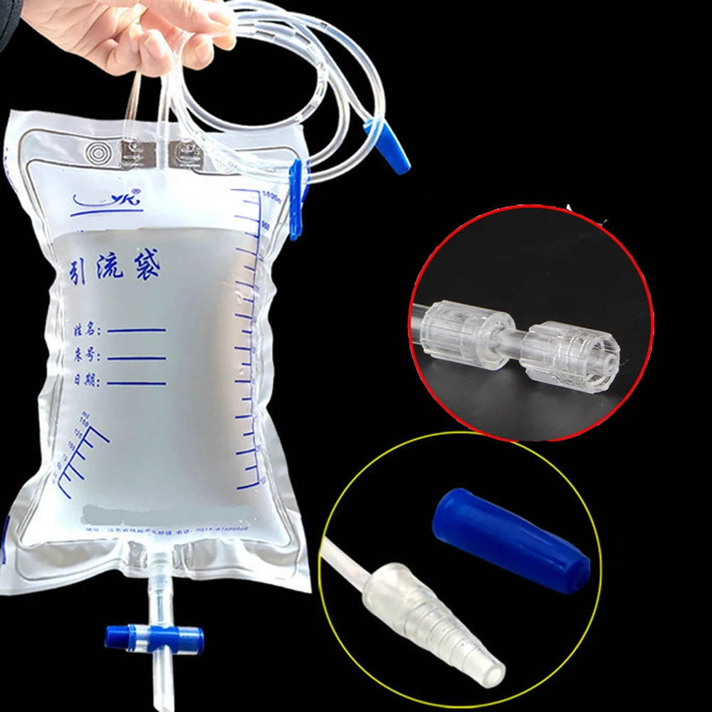 5/10pcs External Disposable Sterile Urine Bag Storage Urinary Drainage Sack Pee Collection Bags With Cross Valve Catheter 1000ml