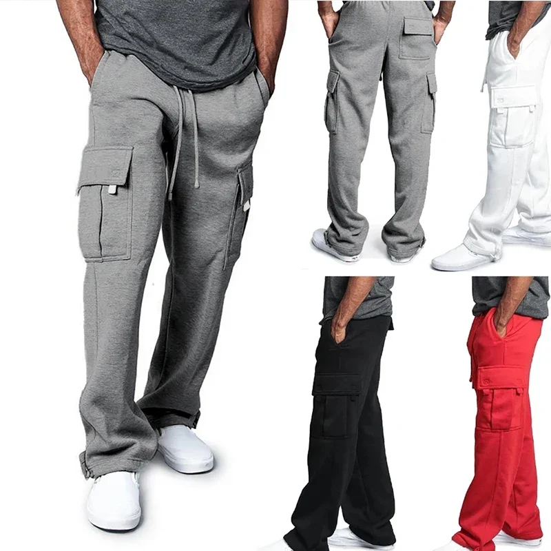 Loose Oversized Men's Anti - Drawstring Multi - Pocket Long Sweatpants Fit for Sports and Streetwear Joggers