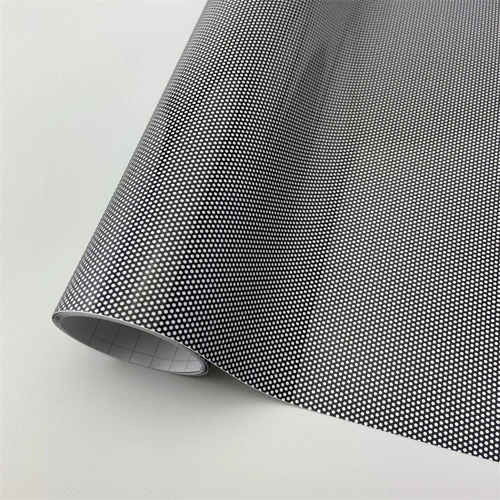 

Mesh Film One Way Vision Perforated Black Vinyl Privacy Window Film Self Adhesive Glass Sticker