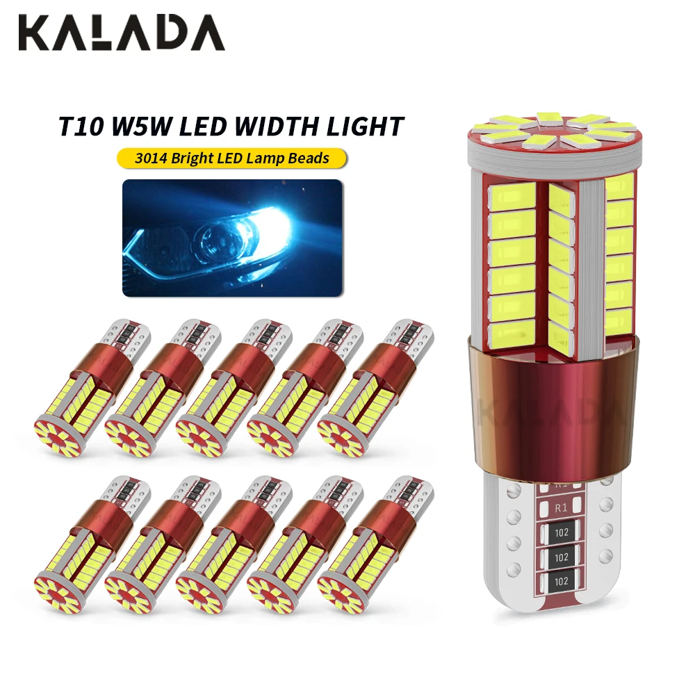 4/10PCS T10 168 192 W5W LED Bulbs 57 SMD 3014 LED Canbus No Error Car Marker Light Parking Lamp Motor Wedge Bulb 12V 6000K White