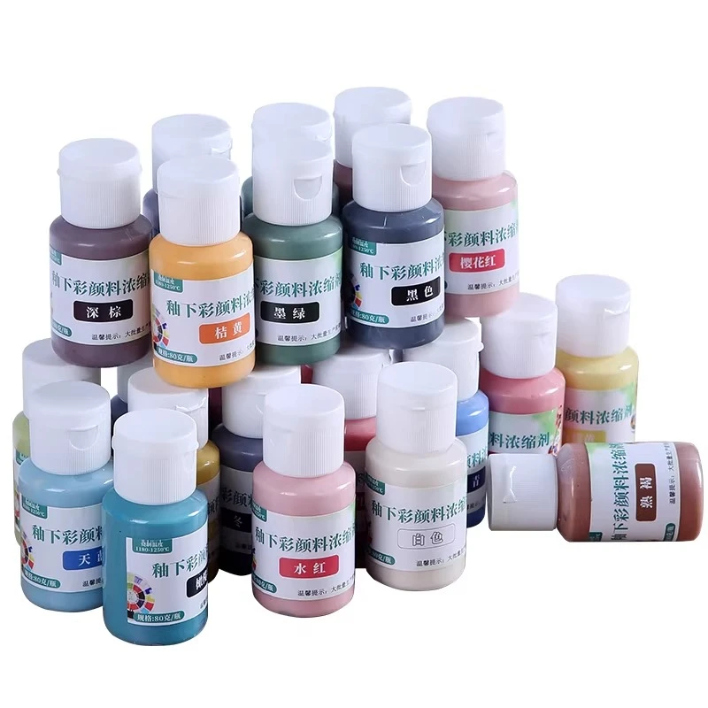 

24-цветный пигмент с концентрированной глазурью, бессвинцовые керамические пигменты под глазурь, глазурь средней температуры, керамика, набор окрашенных пигментов