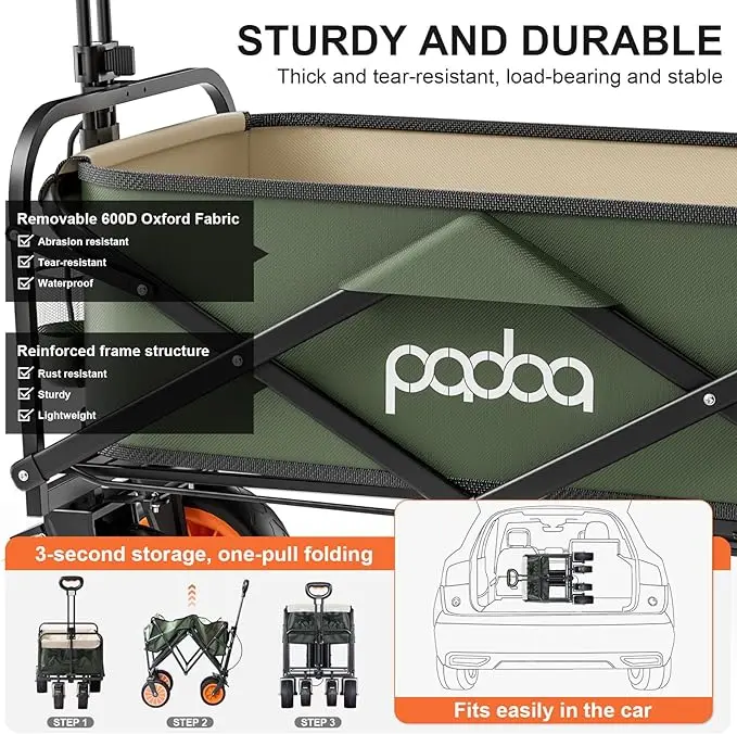 في الهواء الطلق حديقة متعددة الوظائف عربة تخييم قابلة للطي المحمولة عربة الشاطئ عربة كهربائية قابلة للشحن عربة الشاطئ