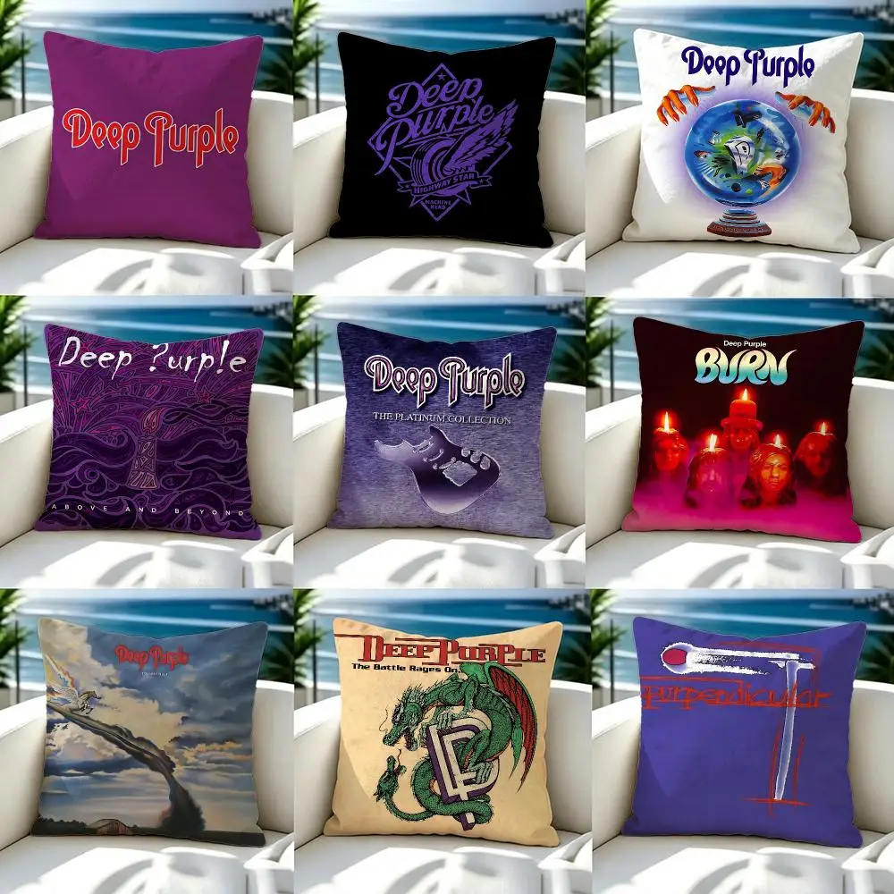 Band Deep Purple Cushion Cover Soft Pillow Cover Two‑Side Printing Throw Pillow Case for Sofa Pillowcase Home Decoration