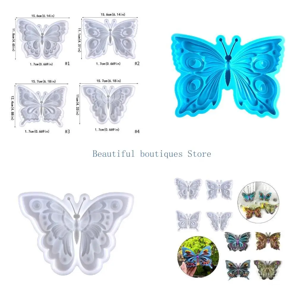 

U4LF Butterfly Silicone Molds Epoxy Resin Mold DIY Home Decoration Molds Table Ornament Making Tool for Making Craft Supplies