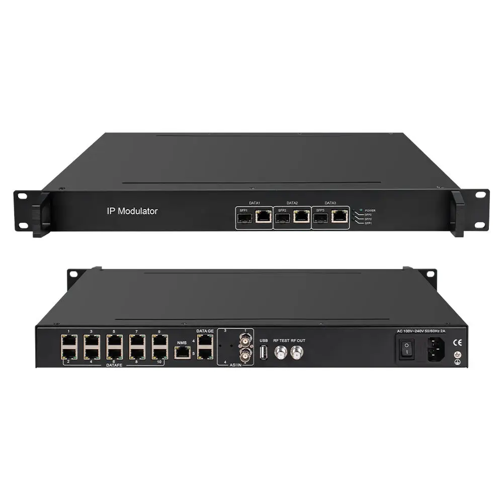 YDS3344M 28-in-1 ISDB-T/32-in-1 DVB-T/48-in-1 DVB-C Modulator 3 RJ45/SFP for Ports 256 PIDs Rack Mount Mux-modulating Device for