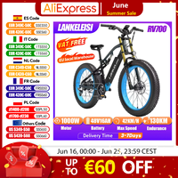 LANKELEISI RV700 Electric Bike 1000W 48V16AH Adult Electric Bicycle Hydraulic Brake 26*4.0 Inch Fat Tire Mountain Off-Road Ebike
