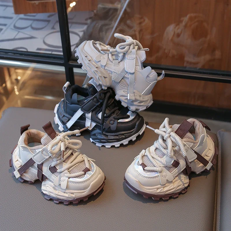 

New Kids School Running Sneakers Girls Boys Platform Sports Shoes Non-slip Breathable Children's Fashion Causal Basketball Shoes