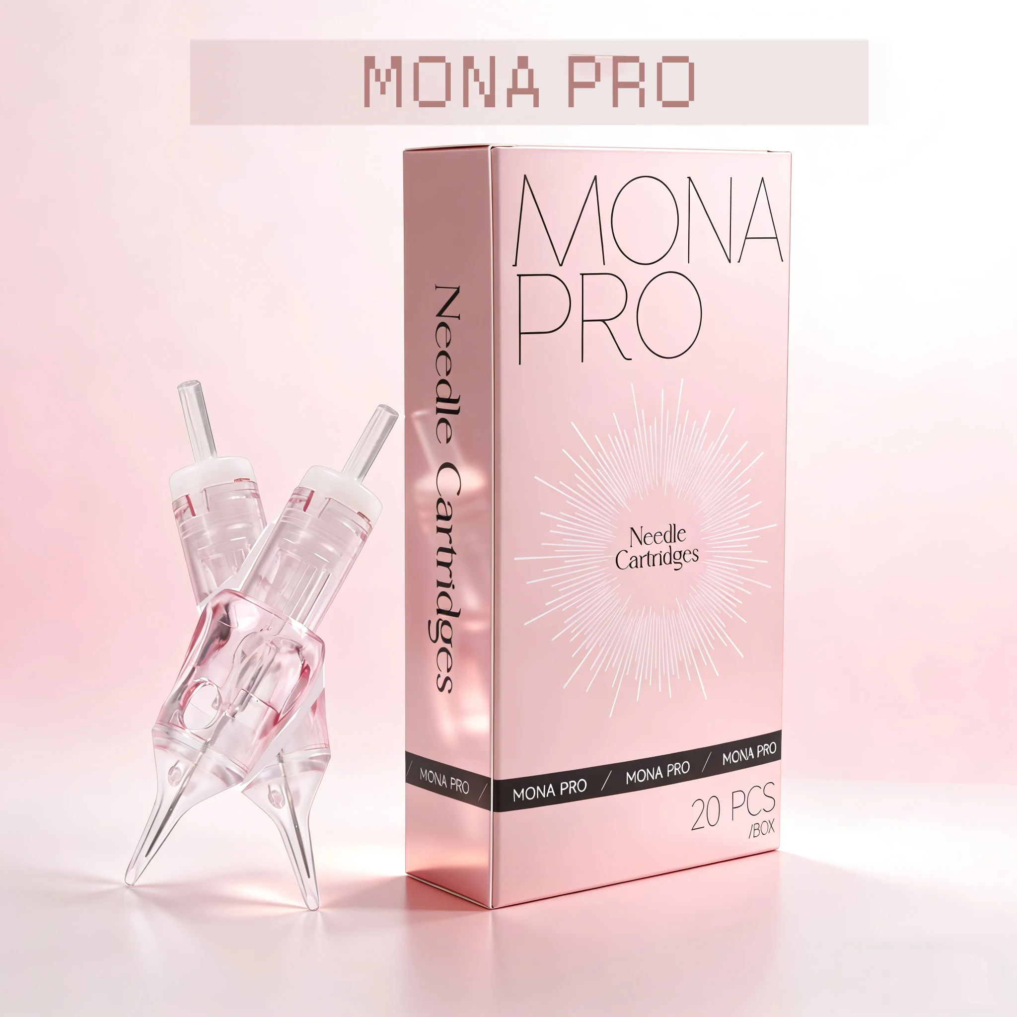 

Иглы для тату MONA PRO, 20 шт., розовые, одноразовые, круглые, для растушевки, 0.18/0.25/0.3/0.35 мм, для лайнера, RL, RS, SMP/PMU, для тату-машинок
