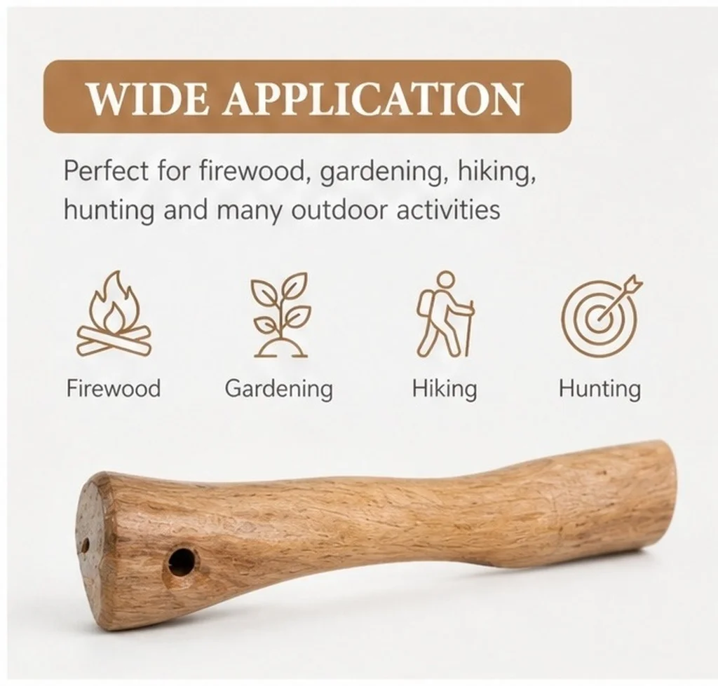 Wooden Axe Handle Replacement - Grip Axe Handle Accessory for Tool Durability And Performance Enhancement