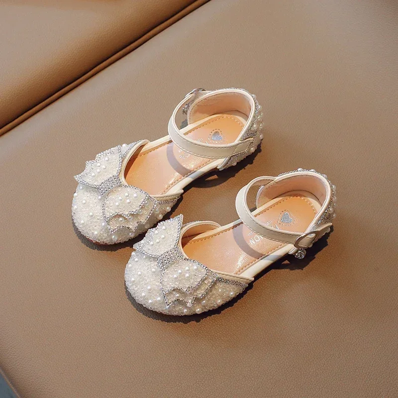 Summer Girls Flat Princess Sandals Fashion Sequins Bow Rhinestone Baby Shoes Kids Shoes For Party Wedding Party Sandals