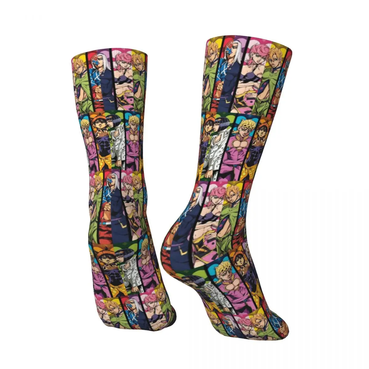 All Seasons Jojo's Bizarre Adventure Logo Japan Anime Manga Socks Harajuku Crew Socks Stockings for Men Women Valentine's Day