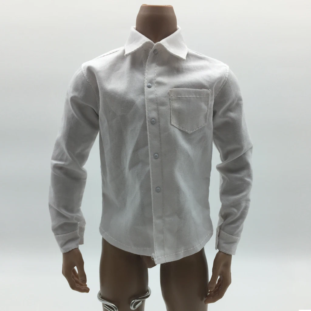 1/6 Scale MALE OUTFIT WHITE SHIRT FOR 12INCH ACTION FIGURE   BODY