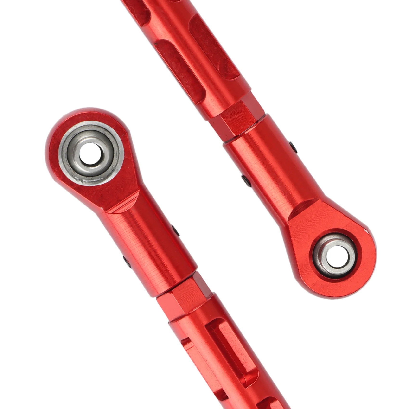 ก้านเหล็กยึดพวงมาลัยด้านหน้าปรับได้ทำจากโลหะ2ชิ้นสำหรับ losi Super Baja Rey 1/6อะไหล่ mobil RC รถบรรทุกทะเลทราย