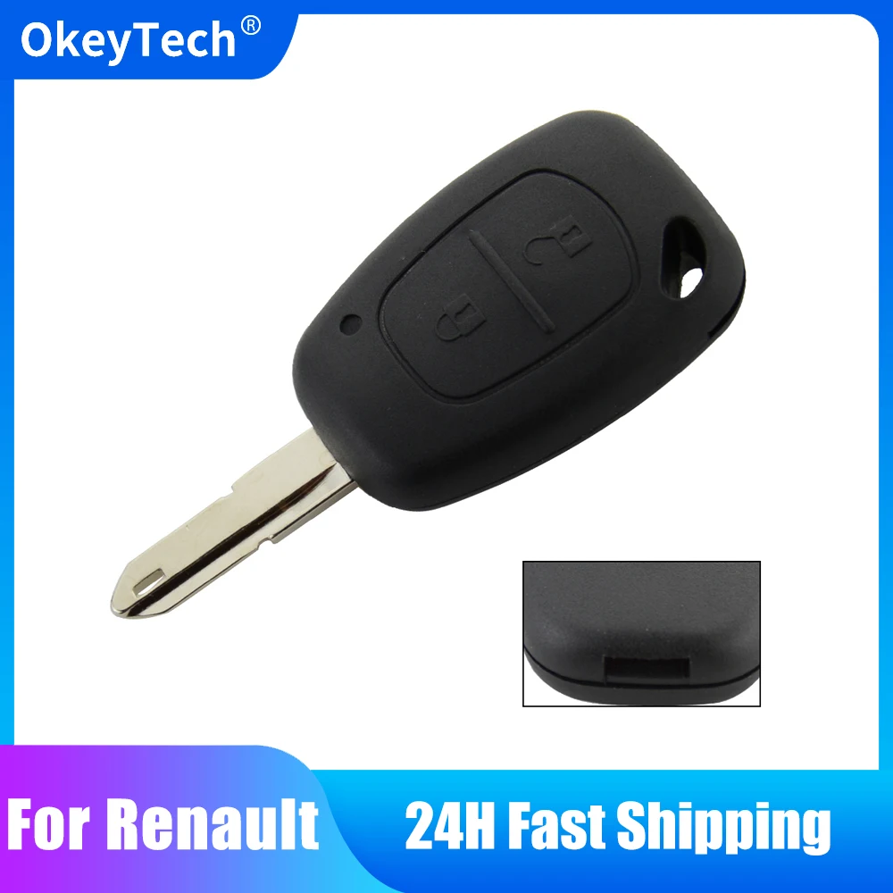 

OkeyTech 2 Button Remote Car Key Shell Case Fob for Renault Traffic Master Vivaro Nissan fit VAC102/NE73 Blade