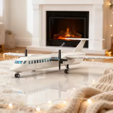 278pcs MOC City Airport TurboProp Airplane Model Building Blocks Construction Christmas Gifts Toys Idea Assemble Education Brick