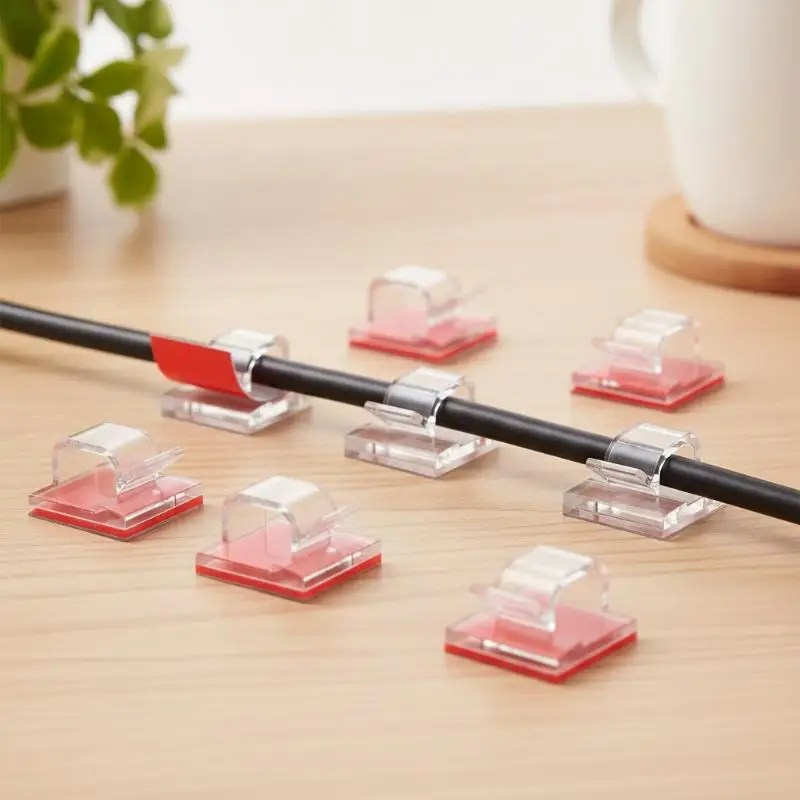 20PCS Cable Organizer Clips Holder Protector USB Cable Management Adhesive Hooks Desk Clamp For Home Office