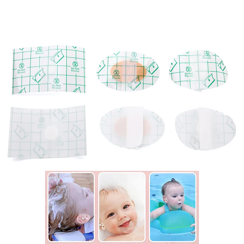 20Pcs Waterproof Transparent Tape PU Film Medical Adhesive Plaster Wound Dressing Fixation Tape Wound Sticker Ear Protector