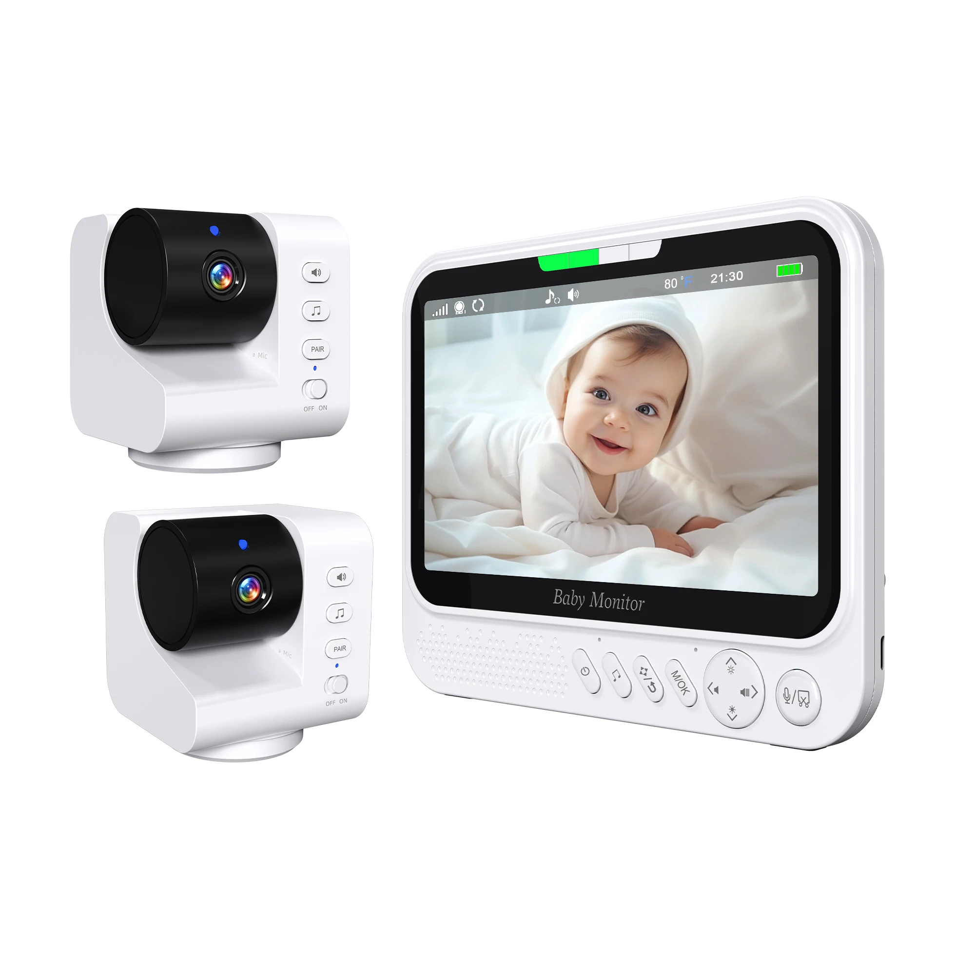Long Distance 7Inch Screen PTZ Digital Baby Monitor Temperature Monitoring Lullaby Babysitter Nanny Cam Intercom Baby Camera