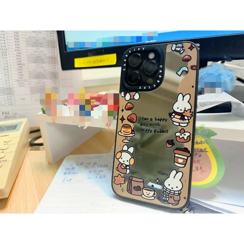 Kawaii Miffy Magnetic Case for IPhone 17 Pro Max Cartoon Coffee & Chestnut Bunny Soft Cover Compatible with IPhone 16/15 Pro view 4