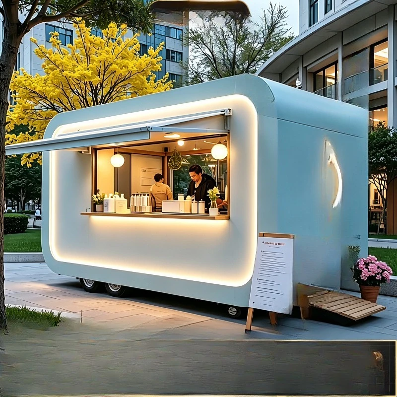 Outdoor universal barbecue ice cream food stall car Internet celebrity dessert milk tea sales car