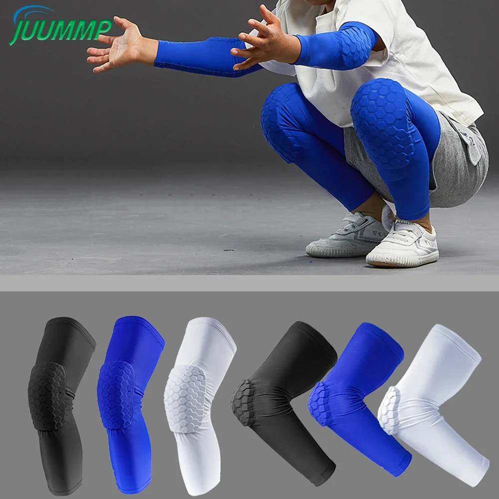 Kids/Youth Sports Honeycomb Compression Elbow Pads Guards Protective Gear for Basketball, Baseball, Football, Volleyball,Cycling