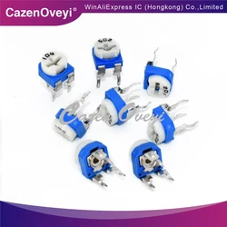 10PCS Blue and white potentiometer RM065 500R (501) horizontal adjustable potentiometer