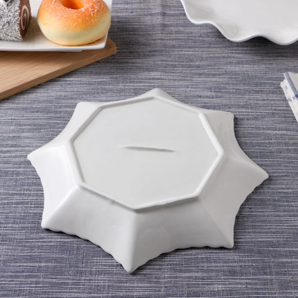 

1Pcs Ceramic Sea Star Cake Plate Creative Dessert Dish for Home Decor Display Storage Fruit Candy Serving Dish White