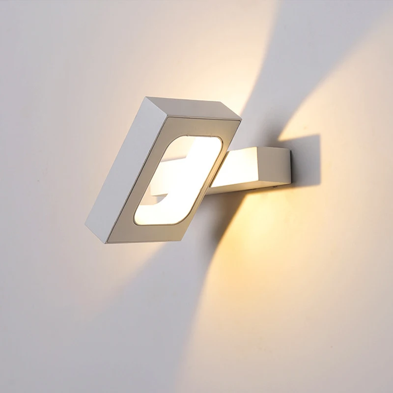 Modern LED Wall Light 5W Black White Rotary Wall Lamp Living Room Bedroom Bedside Stairs Indoor Home Decoration Sconces Fixture