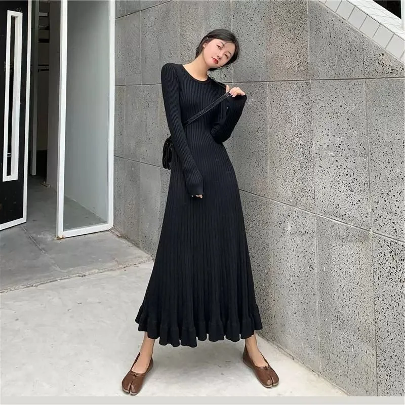 パーティー女性ニットドレスウエディング原宿トレンドエッセンシャルセールファッションレトロ高品質 Y2k フリルかぎ針編みドレス女性のための