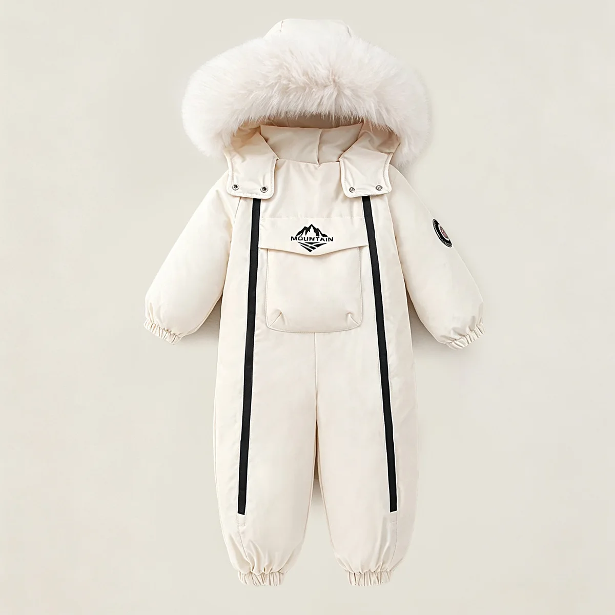 Children's Onesie Autumn and Winter Hooded Fleece Thickened Ski Clothes Work Clothes Baby Climbing Clothes